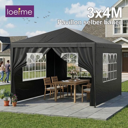 Pavillon 3x4m stabil mit - 3x4m,