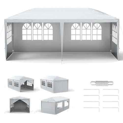 Gartenpavillon 3x6 grau - 3x6,